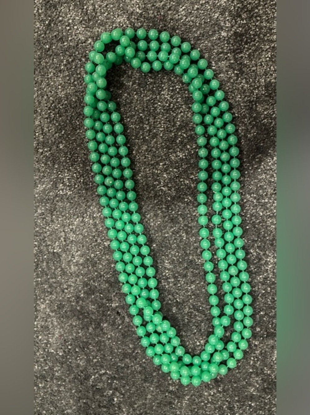 Extra Long Green Beaded Necklace